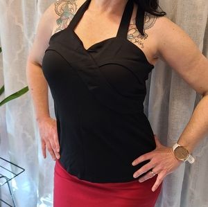 Voodoo Vixen black rockabilly halter top